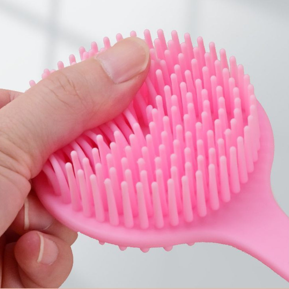 Long Handle Silicone Body Scrubber – Dual-Sided Shower Brush for Exfoliating & Cleansing
