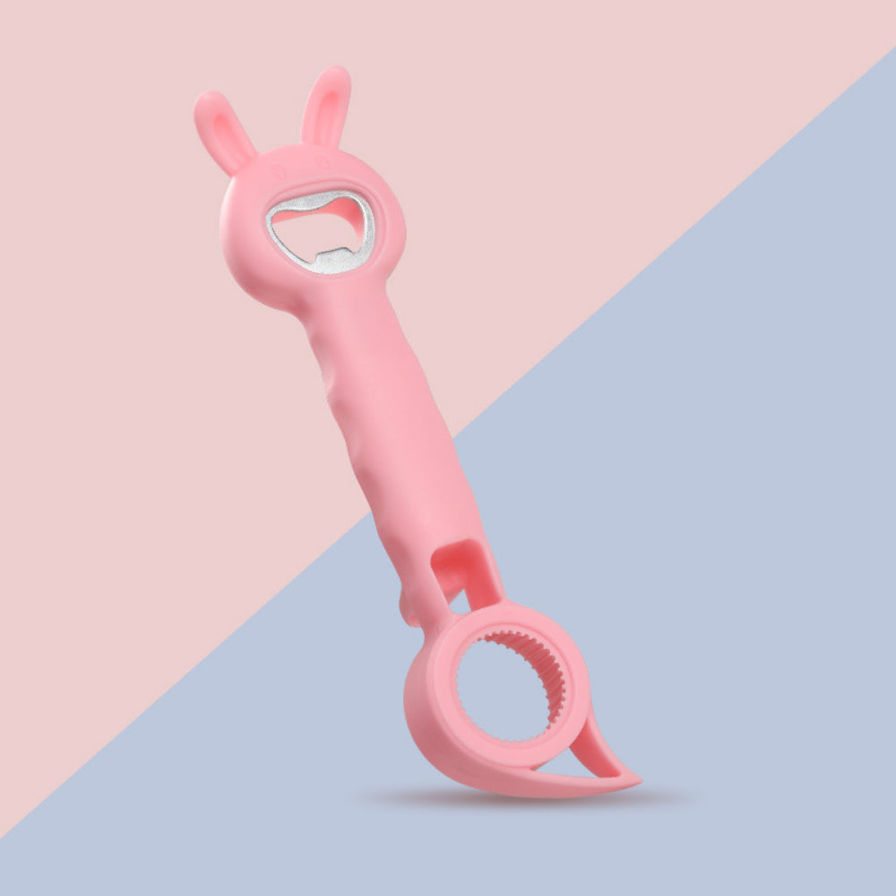 2PCS 4-in-1 Multi-Function Bottle & Jar Opener Set - Cute Rabbit Design for Elderly/Children + Kitchen Can/Beer Opener Tool