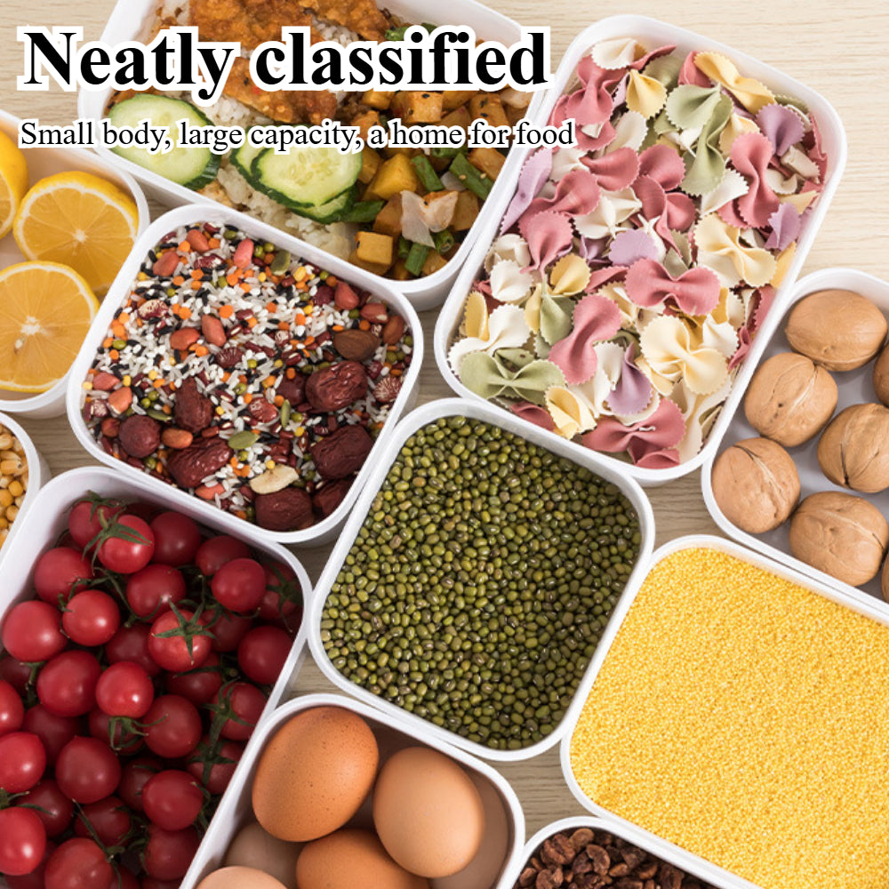 Space-Saving Fridge Containers - Interlocking Food Storage Bins with Lids (Multiple Sizes)