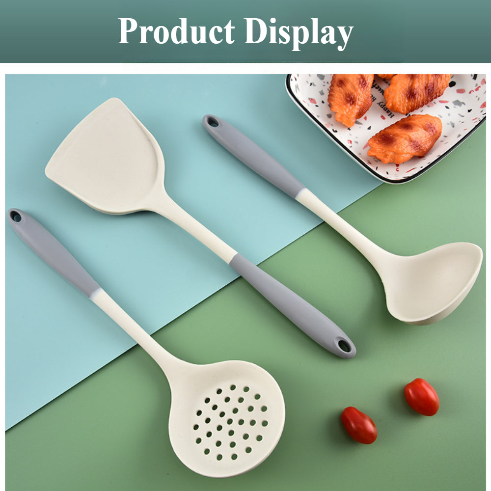 Multi-Purpose Silicone Kitchen Set – Spatula, Soup Spoon, and Skimmer for Cooking, Serving, and Baking