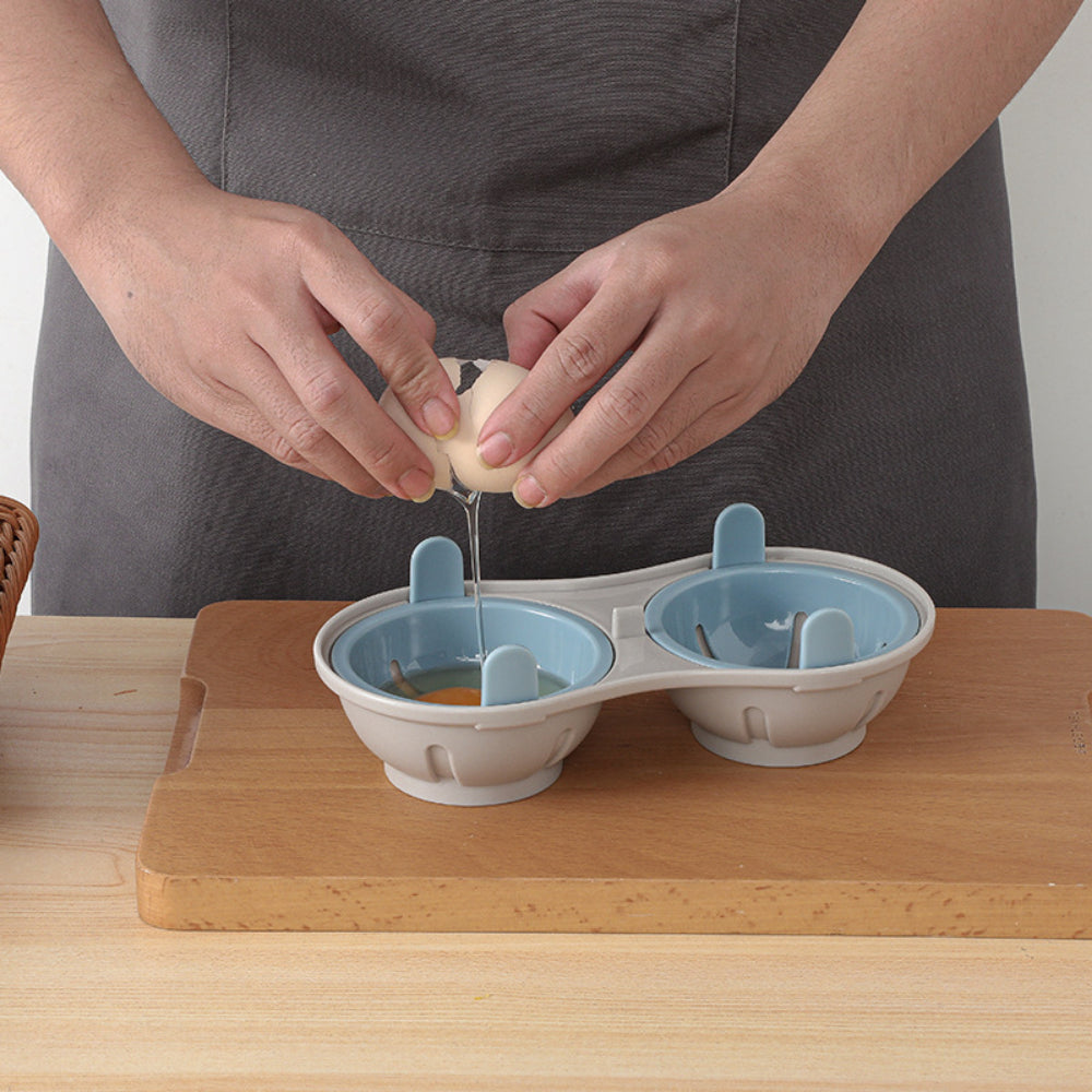 Microwavable Egg Poacher & Steamer – Dishwasher-Safe with Measure Cup | Easy Poached Egg Maker