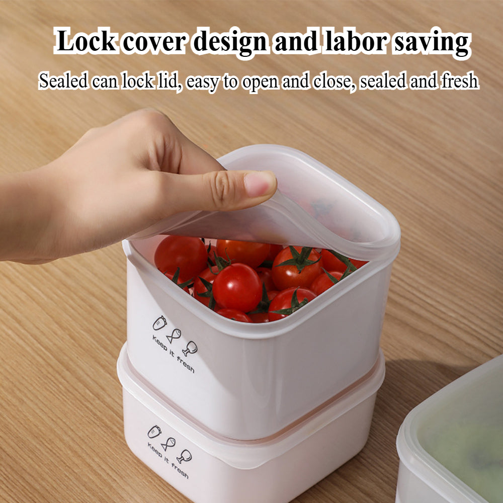 Space-Saving Fridge Containers - Interlocking Food Storage Bins with Lids (Multiple Sizes)
