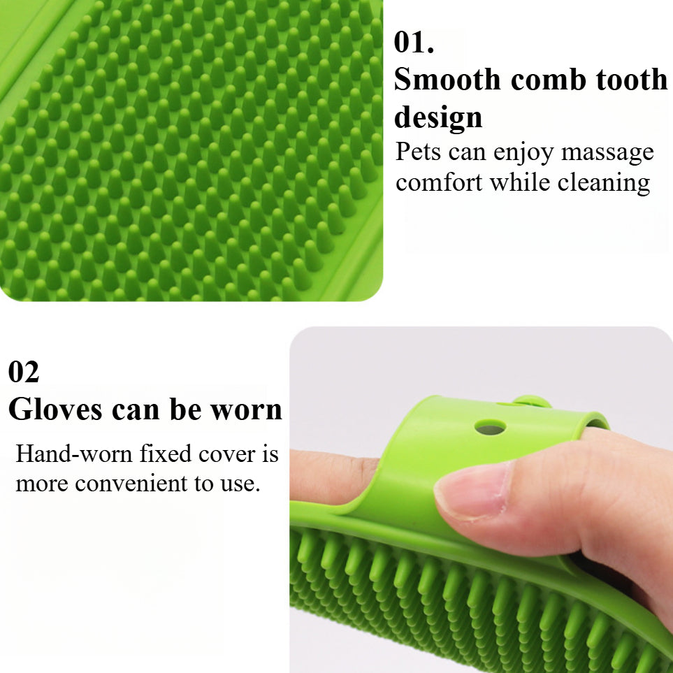 Dog Bath Brush & Massager – Adjustable Grooming Brush for Dogs & Cats with Soothing Silicone Bristles, Perfect for Short & Long Hair