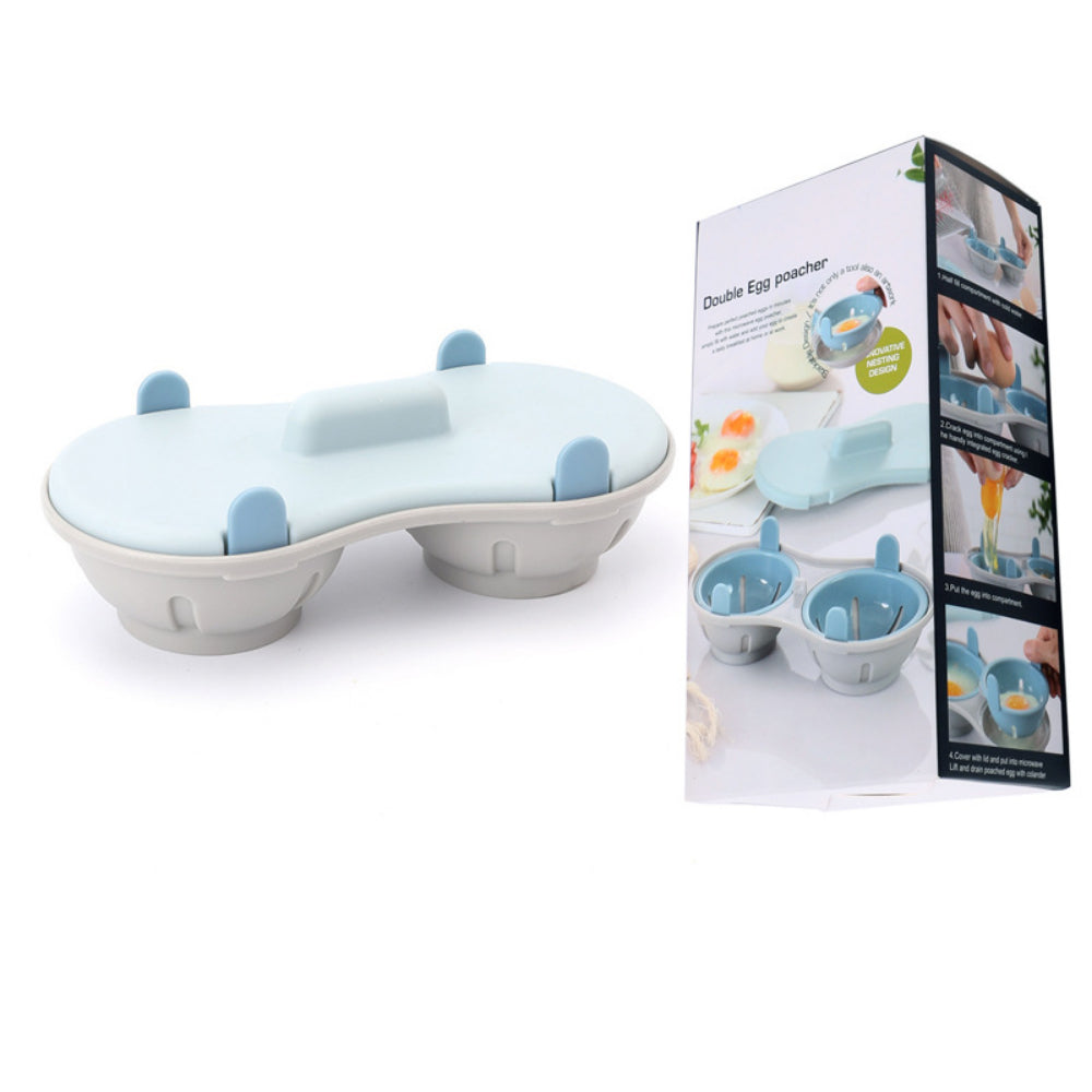 Microwavable Egg Poacher & Steamer – Dishwasher-Safe with Measure Cup | Easy Poached Egg Maker