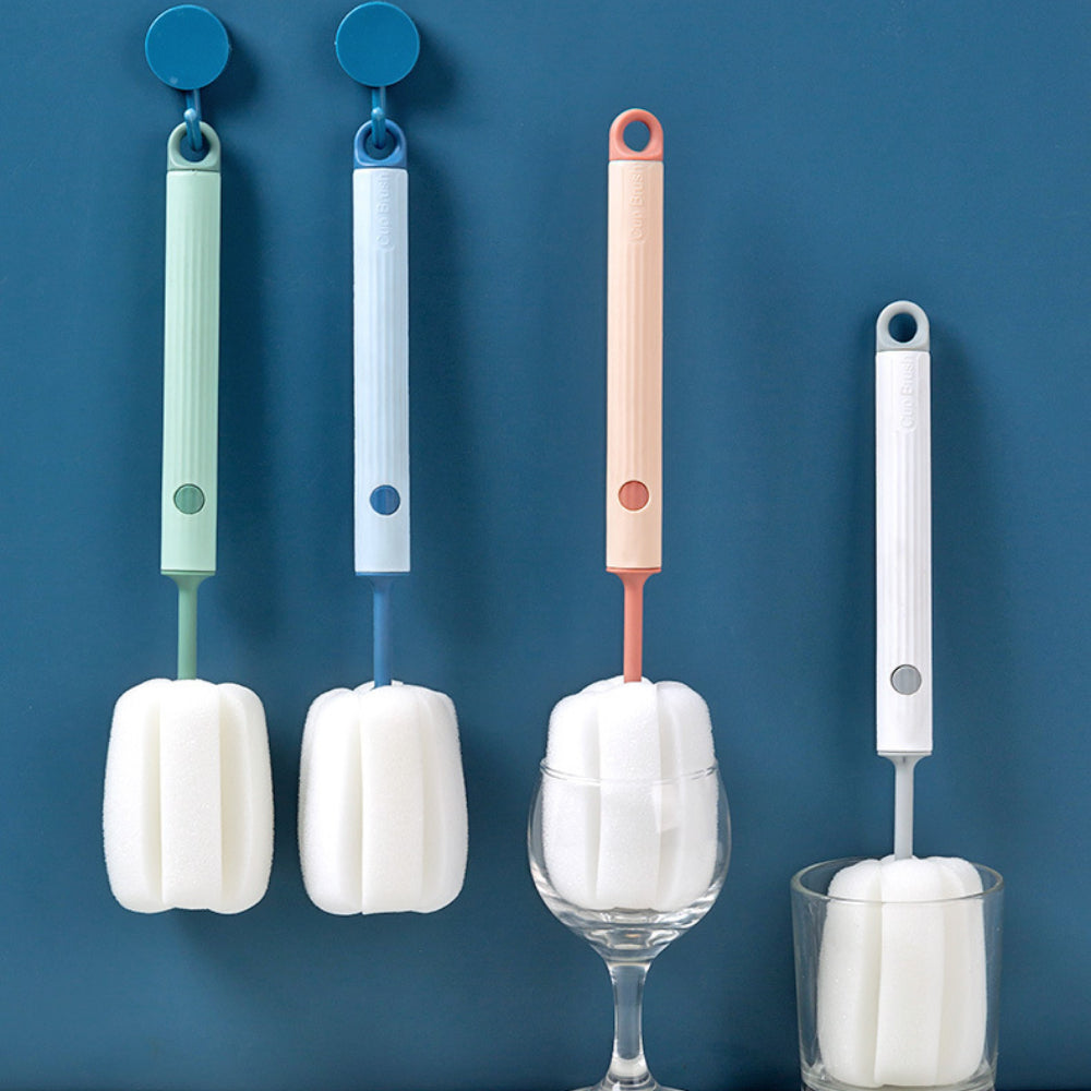 2-Pack Soft Sponge Bottle Brushes – Gentle Non-Scratch Cleaner for Baby Bottles, Cups & Hard-to-Reach Stains