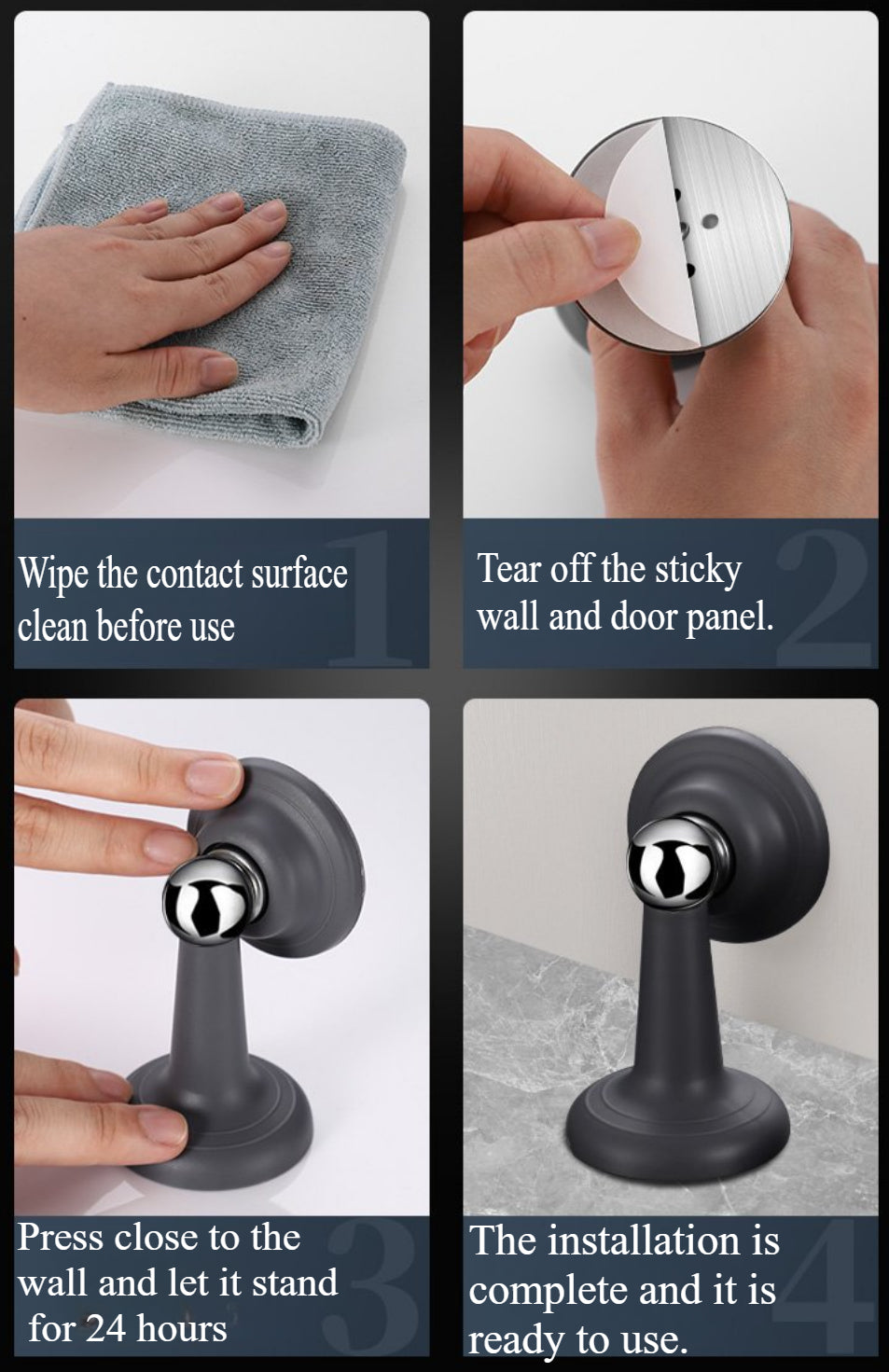 Strong Magnetic Door Stops – Rust-Resistant Stainless Steel Door Holder for Home, Floor Protector