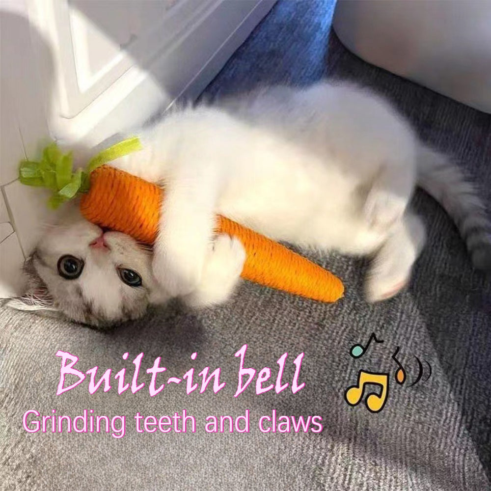 Orange Sisal Carrot Cat Toy - Dental Chew & Interactive Teether for Kittens