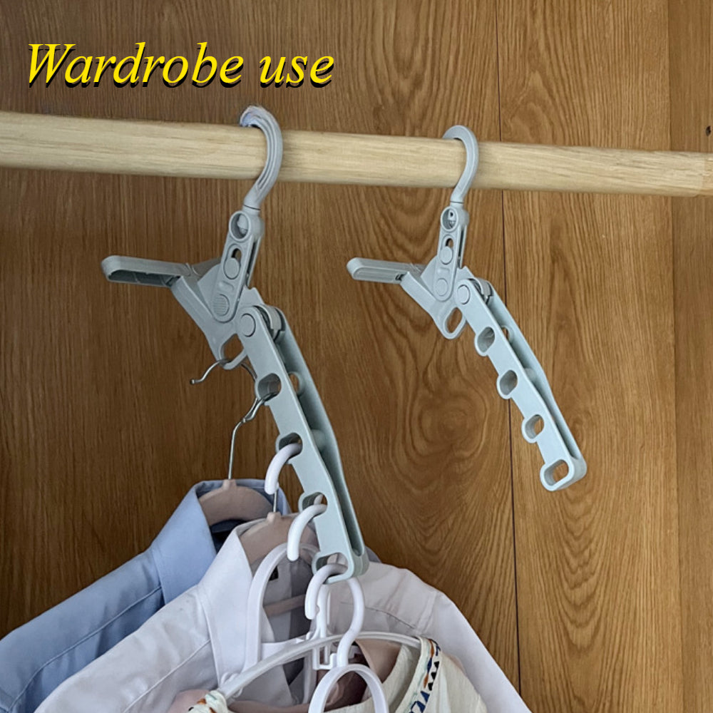 Portable Folding Clothes Drying Rack with Hook - Compact Travel Hanger for Laundry, RV, Cruise Ships etc.