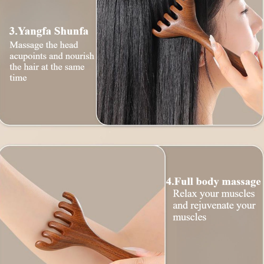 2 Pack Wooden Head Scratcher Massager - Portable Scalp & Neck Relaxation Tool for Stress Relief & Hair Growth - Men & Women