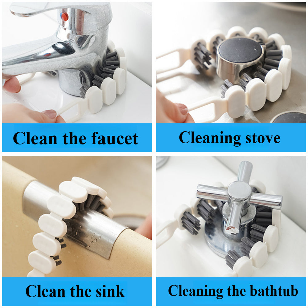 Professional Bendable Cleaning Brushes - Double-Sided Hard Bristle Design for Kitchen Sinks/Window Sills (3 Pack)