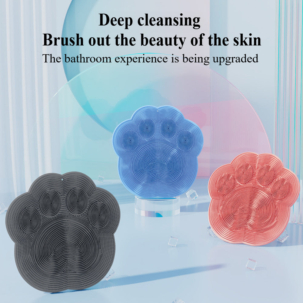 Silicone Shower Foot Scrubber Mat - Wall Mounted with Non-Slip Suction Cups, Exfoliating Massage Pad for Bath & Pedicure