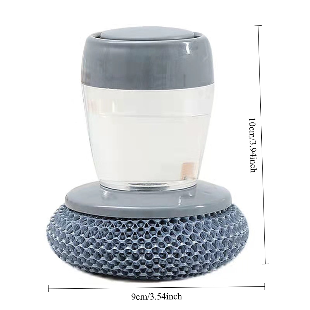Press-Type Automatic Liquid Dispensing Pot Scrubber – Heavy-Duty Kitchen Cleaning Brush