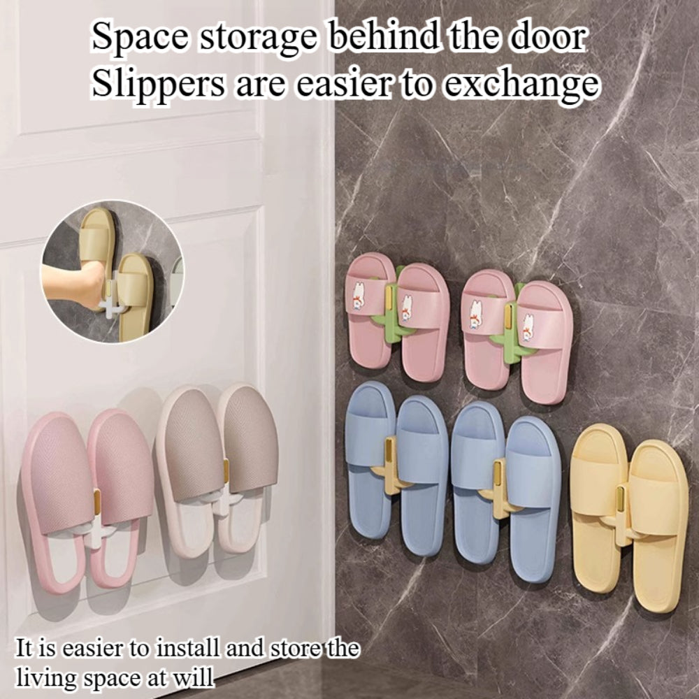 4-Pack No-Drill Shoe Rack - Sticky Mount Hanging Organizer for Doors/Walls