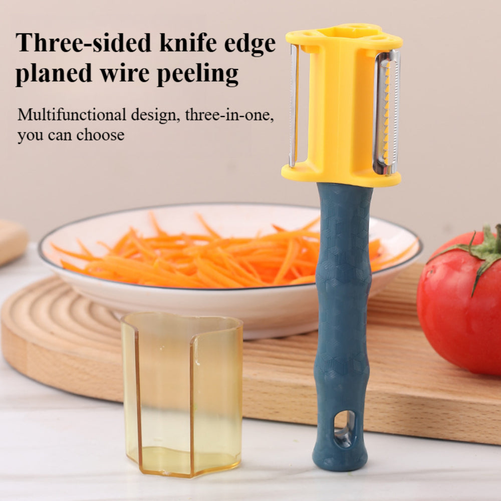 Premium 3-in-1 - Ultra Sharp Stainless Steel Vegetable Peeler with Non-Slip Grip (2 PCS)