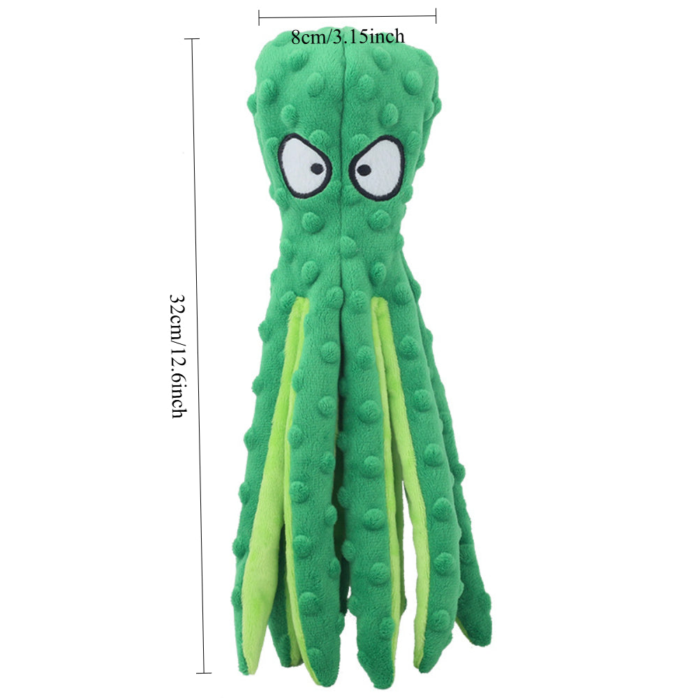 Octopus Squeaky Dog Toys 2-Pack – No-Stuffing Crinkle Chew Toys for Puppies & Dogs