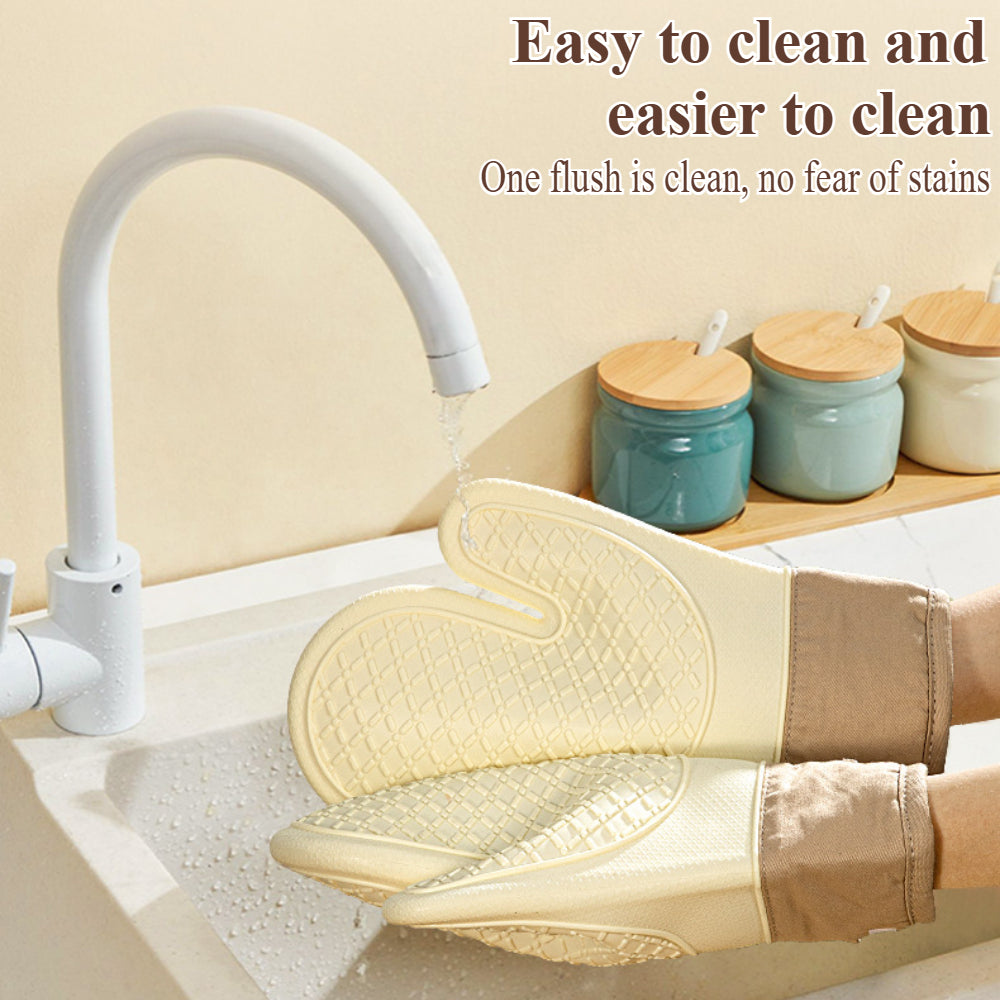 Non-Slip Silicone Oven Gloves - Heat Resistant to 500°F, Kitchen Gloves for Baking, Cooking & Grilling 1pcs