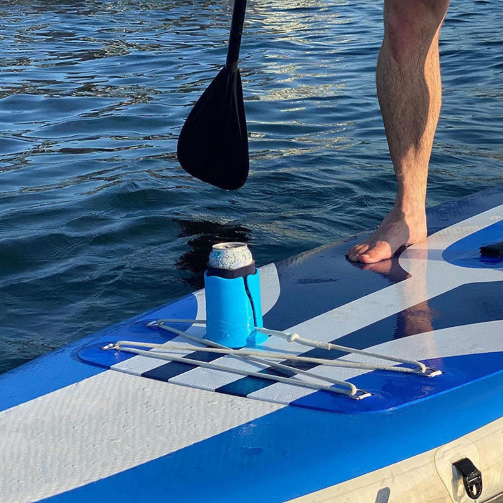 Universal Paddle Board Accessory - No-Spill Elastic Drink Holder for SUP, Kayak & Surfboard | Secures Coffee, Beer & Smartphones