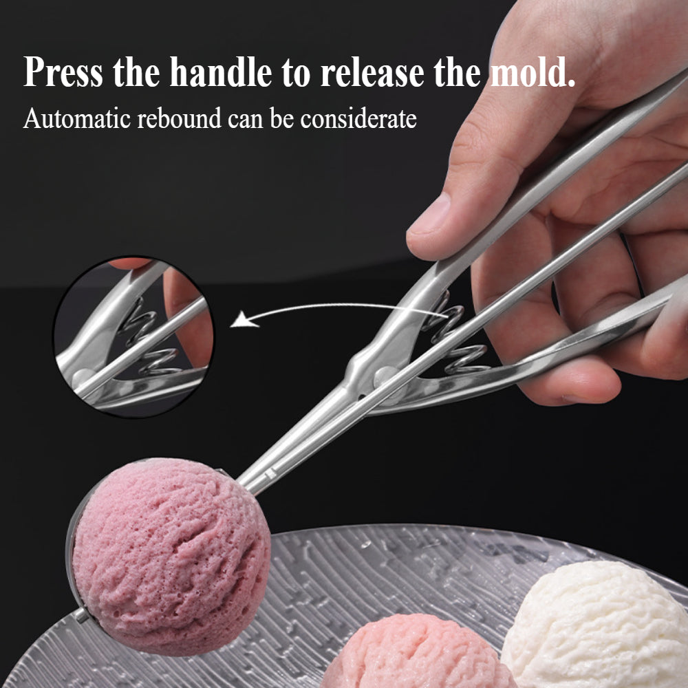 Stainless Steel Large Cookie & Ice Cream Scoop – Ergonomic Trigger Design for Baking and Scooping