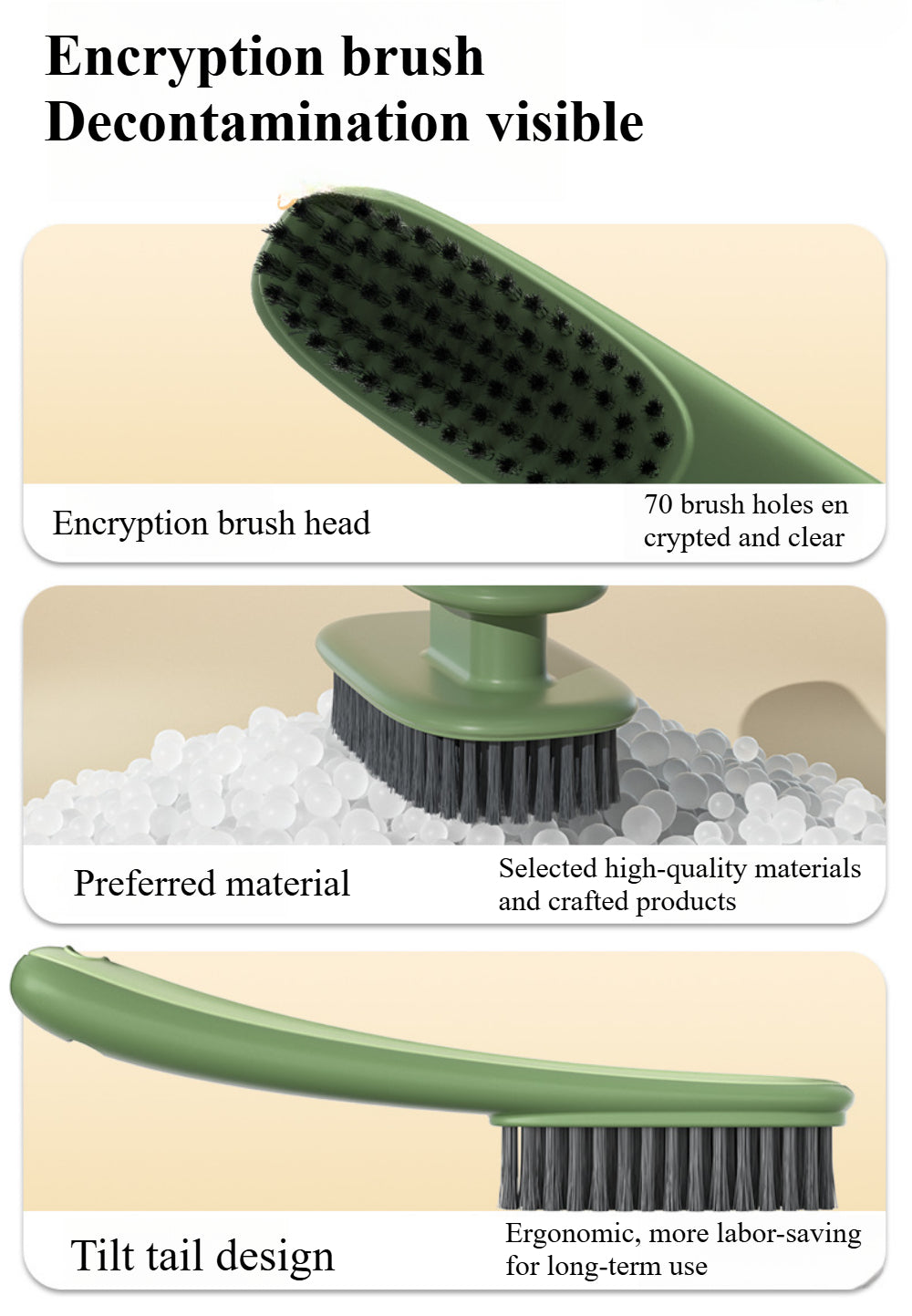 2-Piece Cleaning Brush Set - Ergonomic Long/Short Handle Soft Bristle Brushes for Home, Kitchen, Bathroom & Laundry (Green)