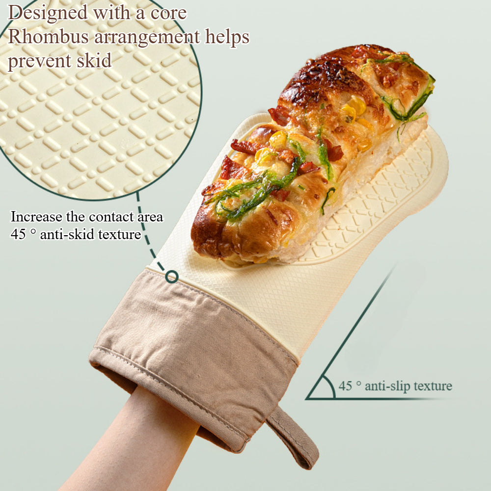 Non-Slip Silicone Oven Gloves - Heat Resistant to 500°F, Kitchen Gloves for Baking, Cooking & Grilling 1pcs