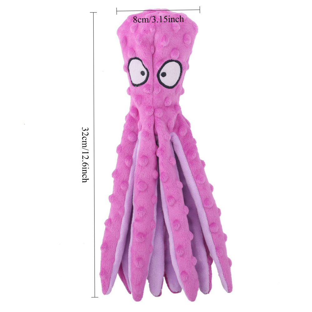 Octopus Squeaky Dog Toys 2-Pack – No-Stuffing Crinkle Chew Toys for Puppies & Dogs