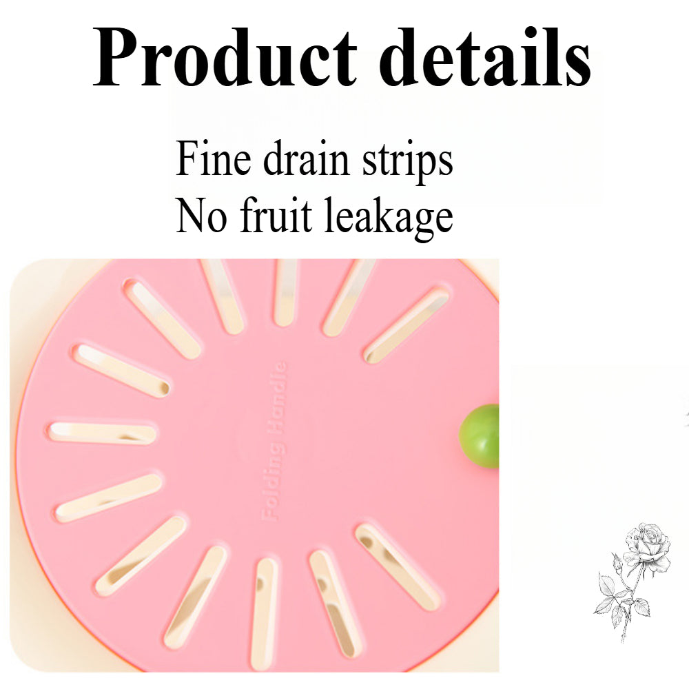 2-in-1 Fruit & Vegetable Washing Basket with Strainer Lid – Collapsible Handle Drainer Container for Kitchen Storage