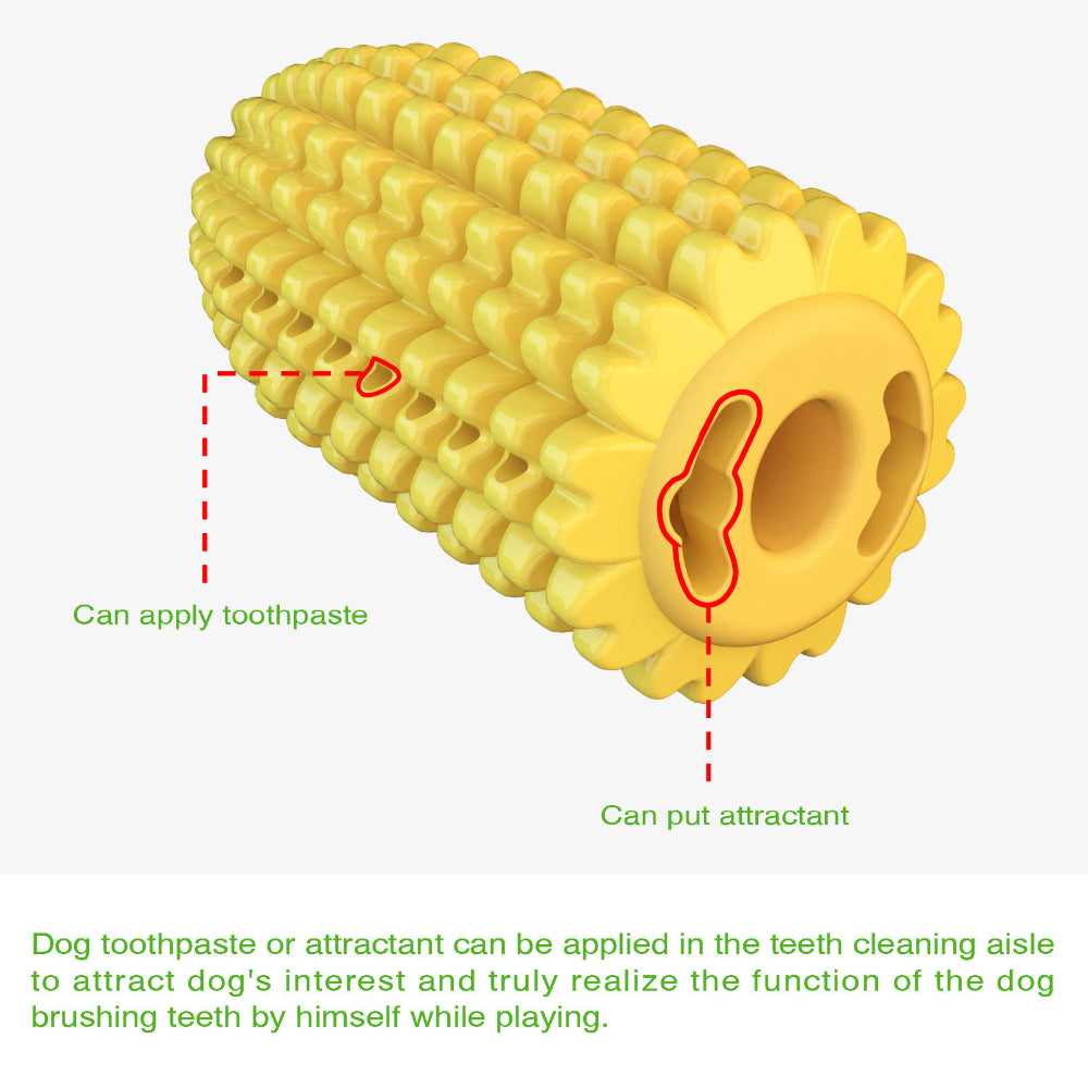 Tough Corn Dog Chew Toys - Durable Rubber Squeaky Toys for Aggressive Chewers