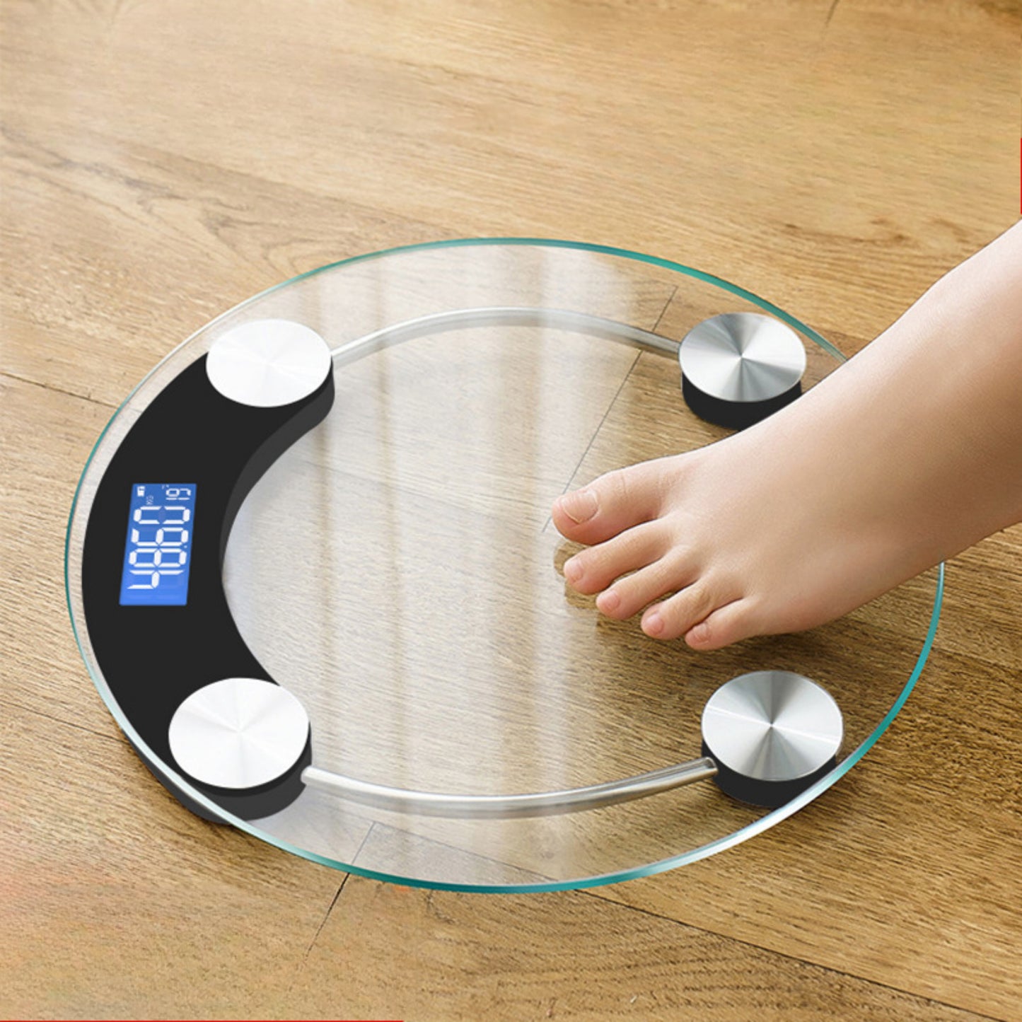 USB Charging money,Modern Glass Digital Scale - Accurate Body Weight Tracking with LCD Screen, 180KG Max, Sleek Round Design