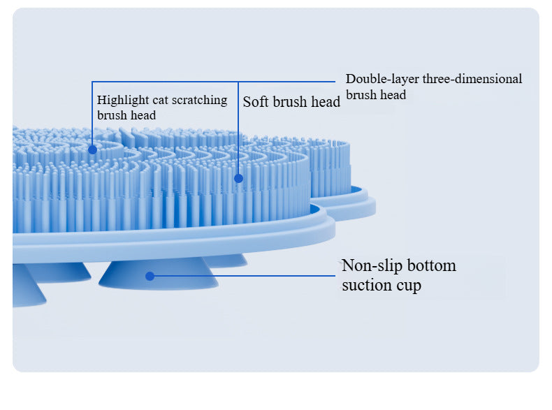 Silicone Shower Foot Scrubber Mat - Wall Mounted with Non-Slip Suction Cups, Exfoliating Massage Pad for Bath & Pedicure