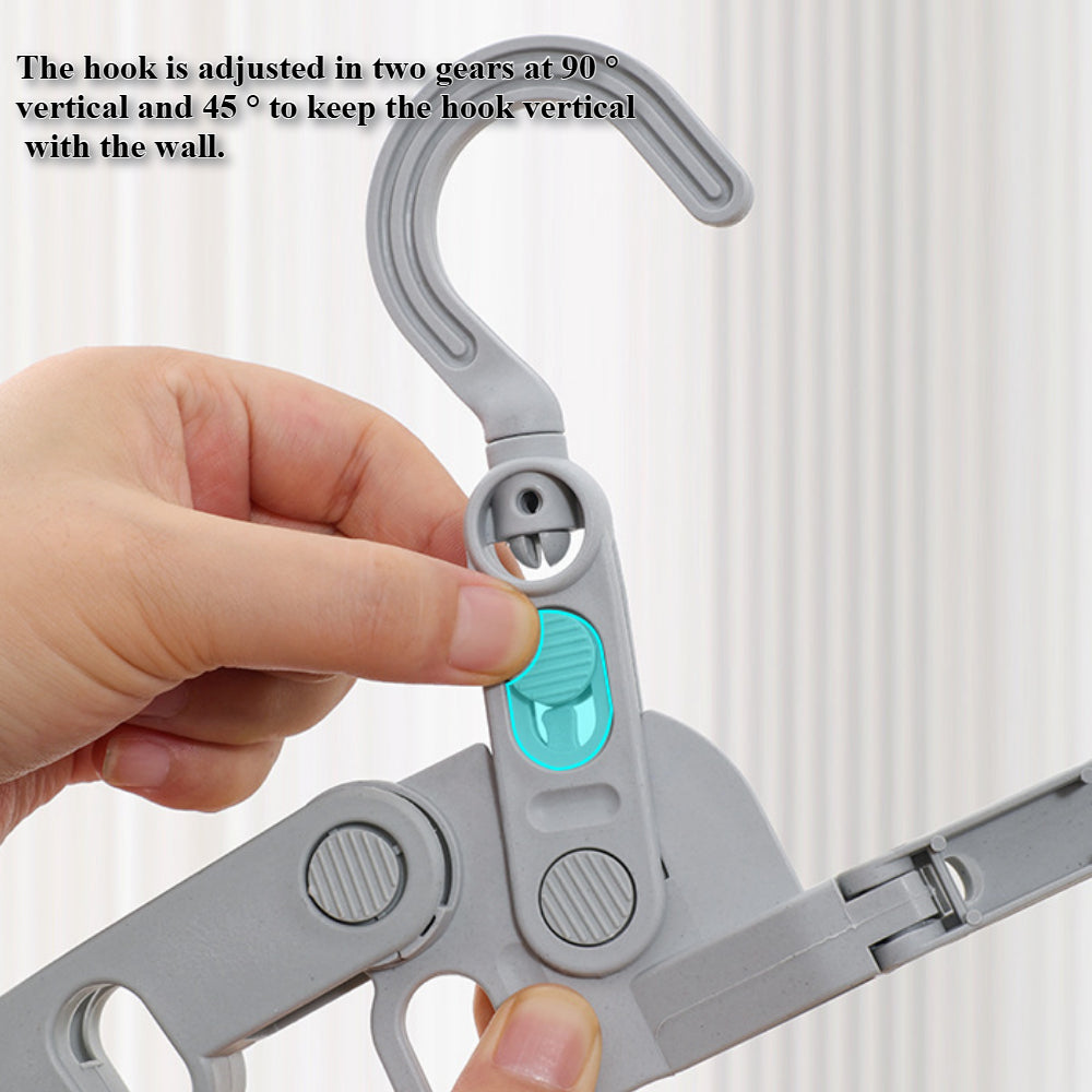 Portable Folding Clothes Drying Rack with Hook - Compact Travel Hanger for Laundry, RV, Cruise Ships etc.