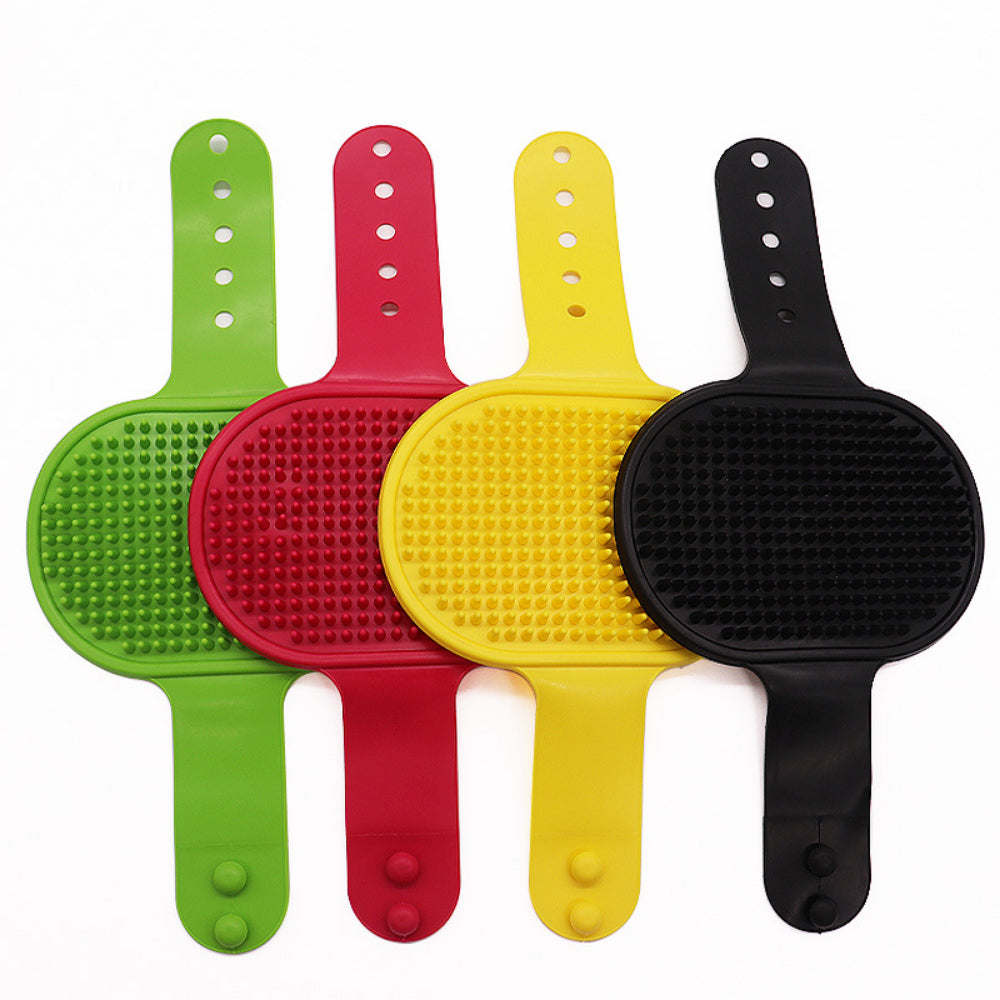 Dog Bath Brush & Massager – Adjustable Grooming Brush for Dogs & Cats with Soothing Silicone Bristles, Perfect for Short & Long Hair