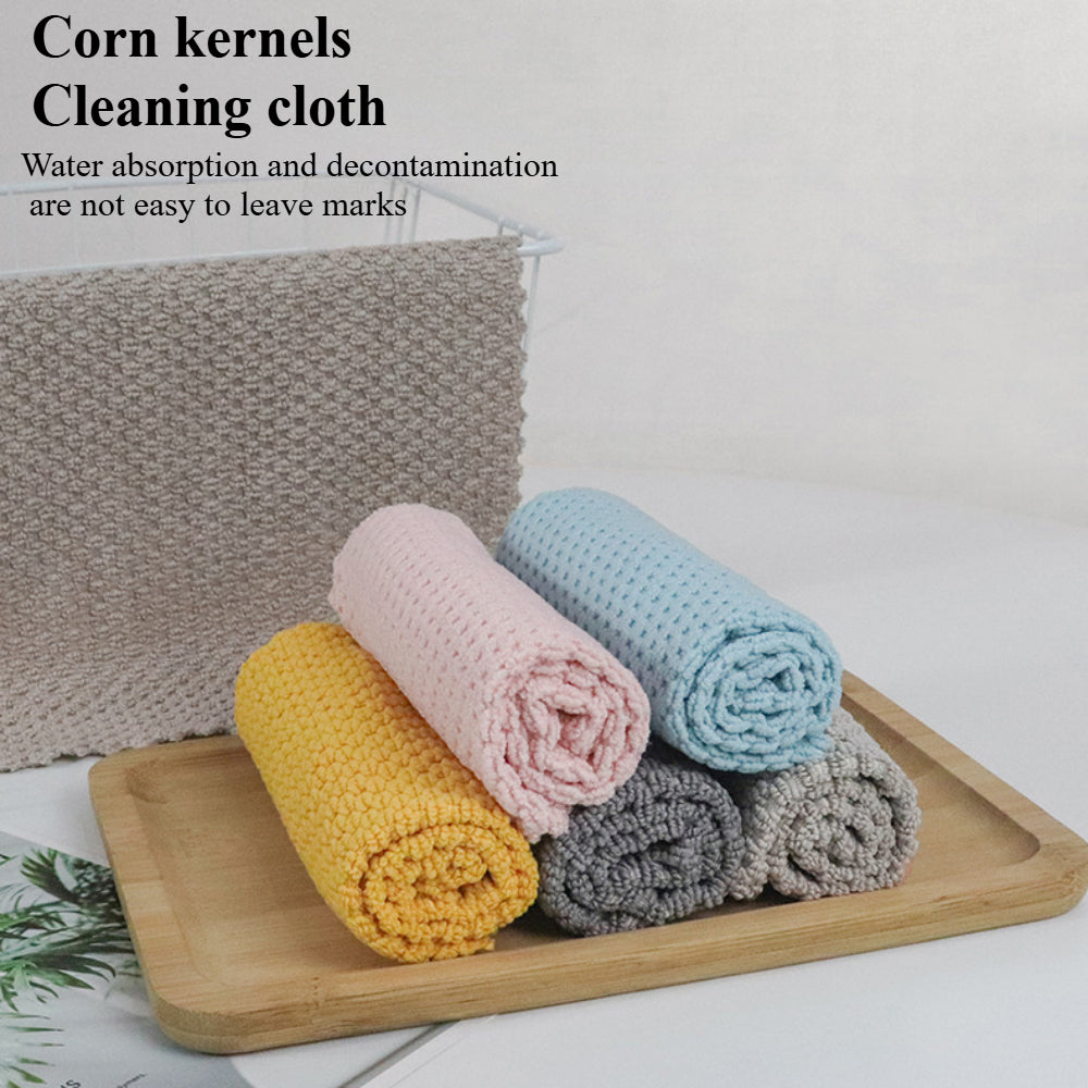 5-Pack Multi-Purpose Microfiber Cleaning Cloths – Ultra Soft, Lint & Streak-Free for Kitchen, Home, Office (5 Colors)