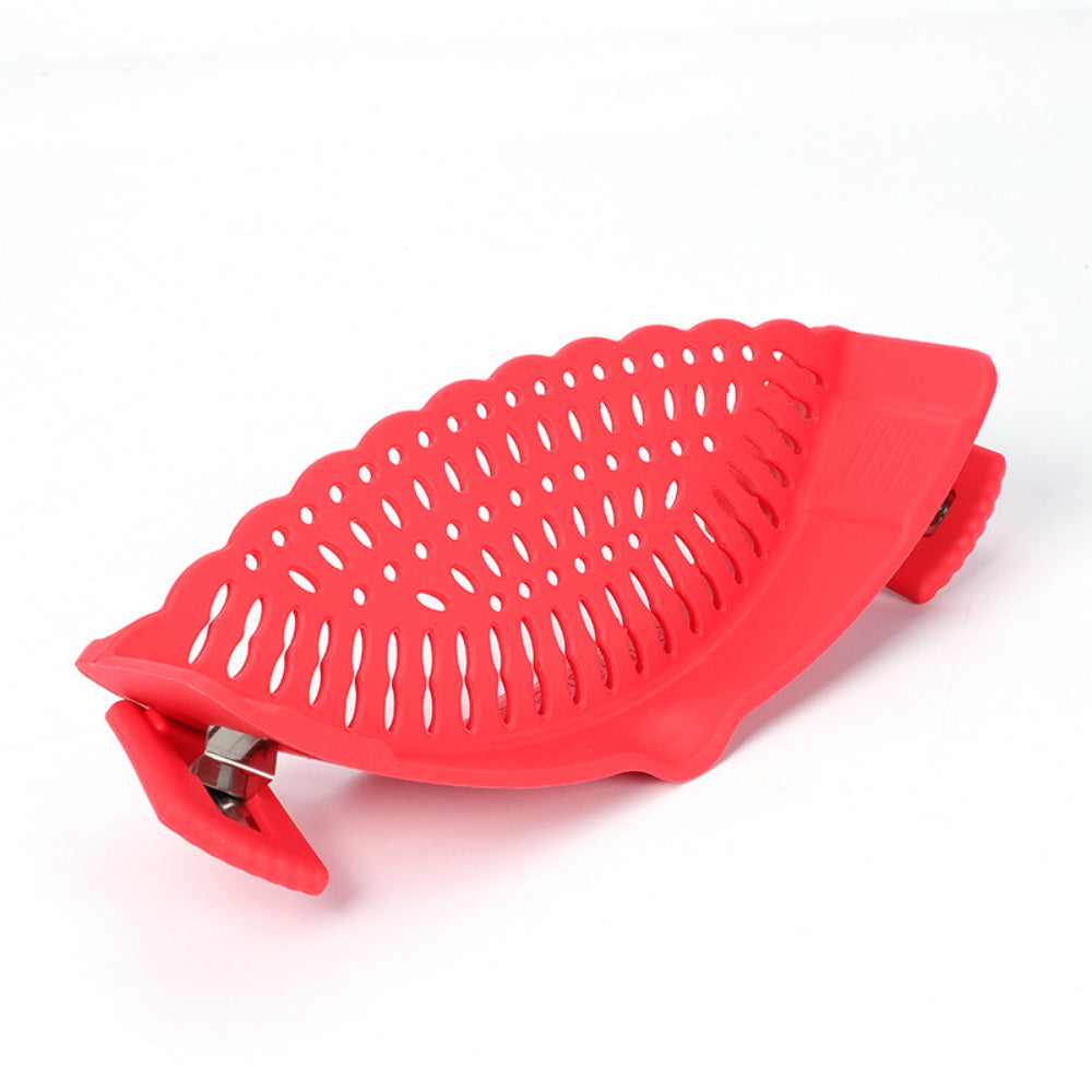 Clip-On Silicone Strainer – Universal Pasta & Vegetable Colander for All Pots/Pans – BPA-Free Kitchen Strainer for Meat, Fruit & More