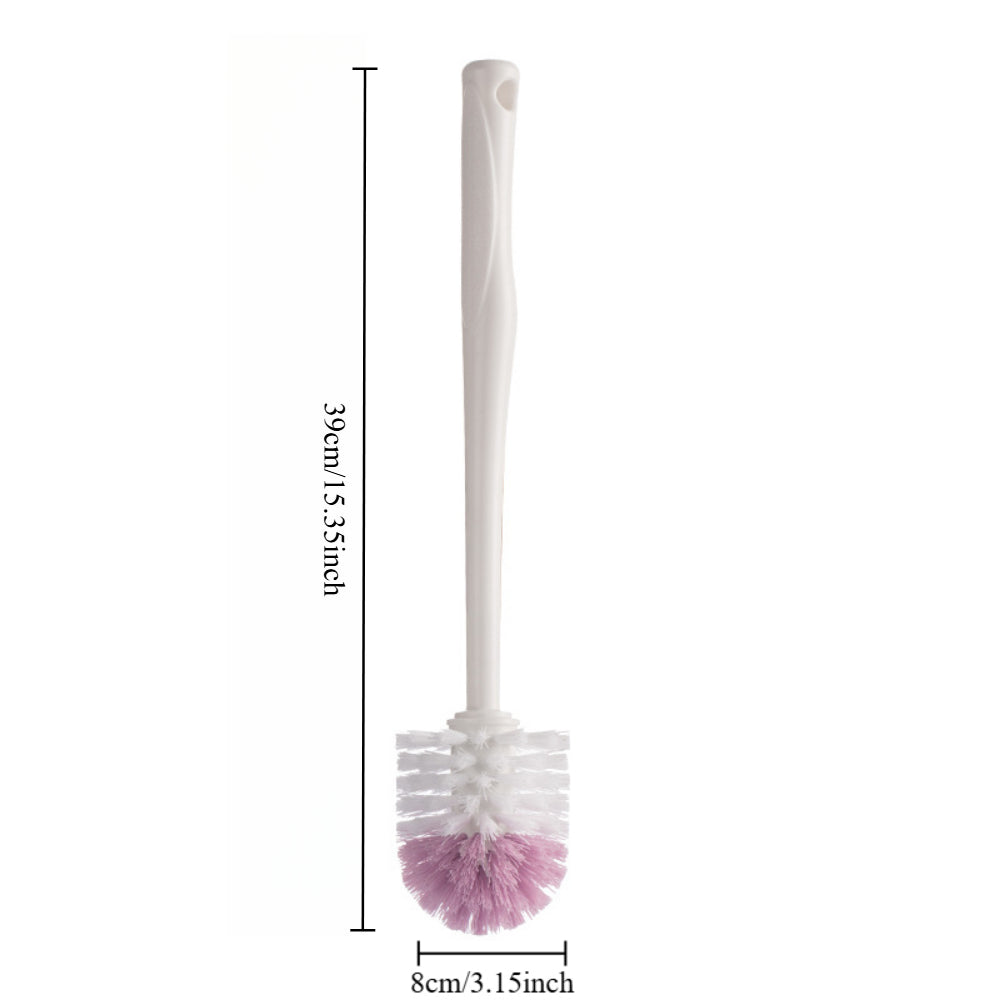 Long Handle Toilet Brush Set – Soft Bristle Bathroom Cleaning Brush with Holder
