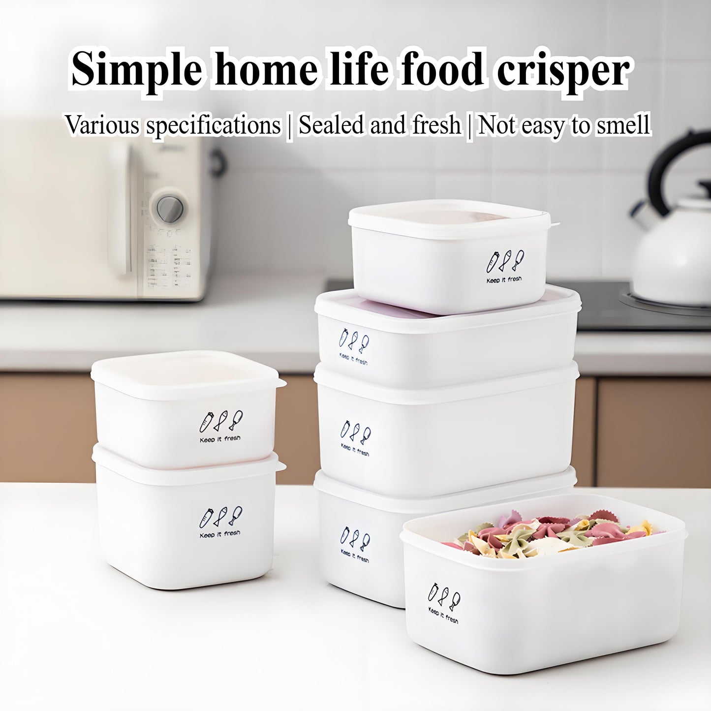 Space-Saving Fridge Containers - Interlocking Food Storage Bins with Lids (Multiple Sizes)