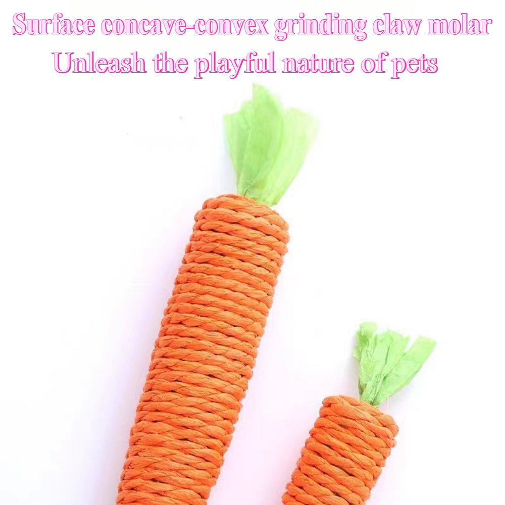 Orange Sisal Carrot Cat Toy - Dental Chew & Interactive Teether for Kittens