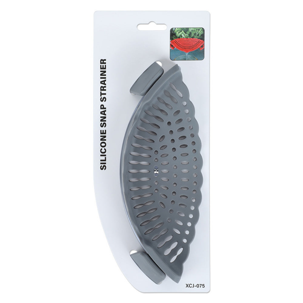 Clip-On Silicone Strainer – Universal Pasta & Vegetable Colander for All Pots/Pans – BPA-Free Kitchen Strainer for Meat, Fruit & More