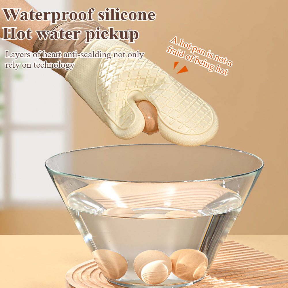 Non-Slip Silicone Oven Gloves - Heat Resistant to 500°F, Kitchen Gloves for Baking, Cooking & Grilling 1pcs