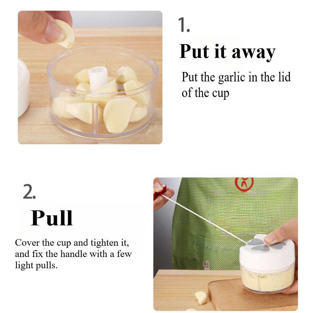 Manual Hand-Pull Food Processor – Vegetable Meat Chopper, Garlic Onion Shredder, Slicer & Household Kitchen Mincer Tool