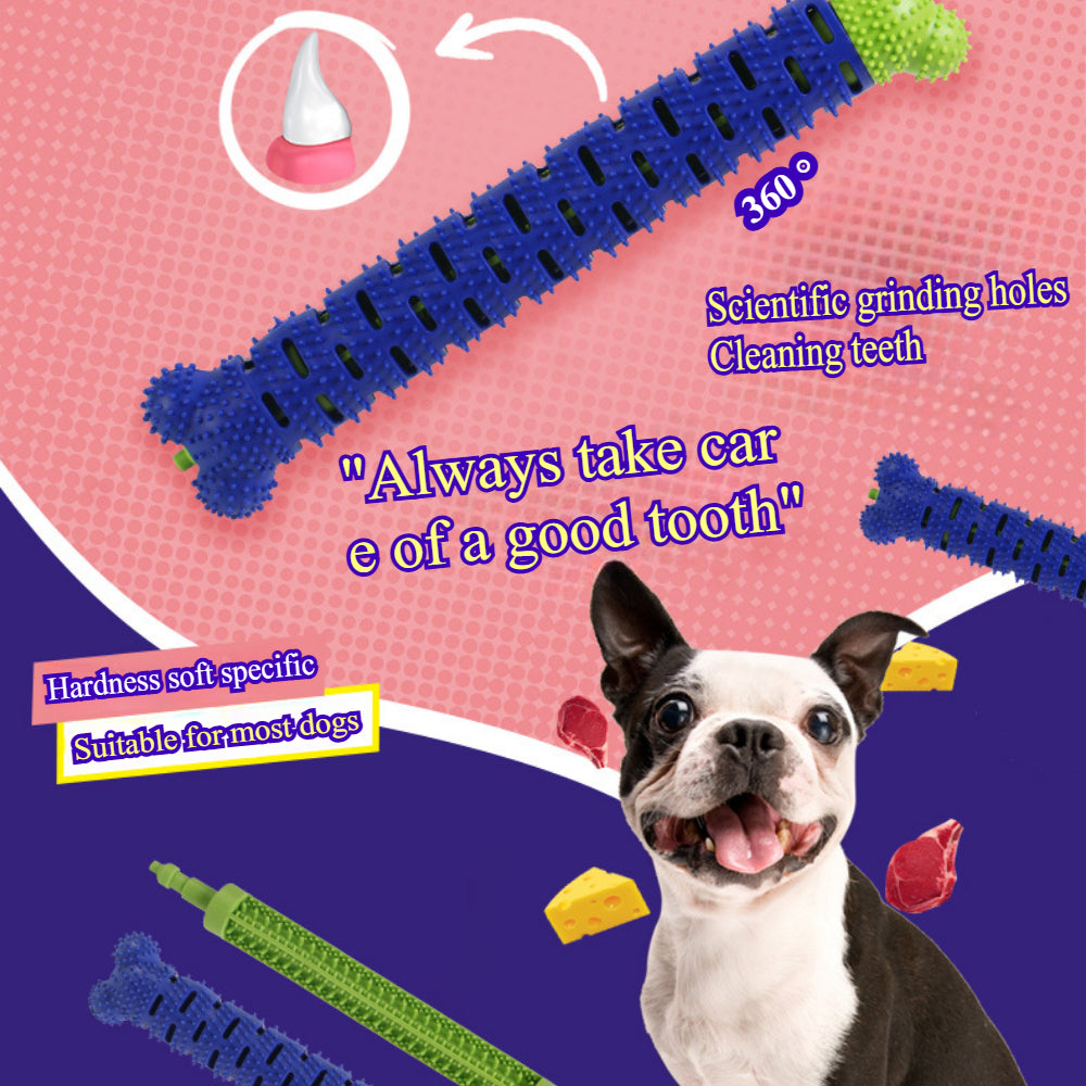 Interactive Dental Chew Toy for Dogs - Dual-Action Toothbrush Design, Promotes Oral Health & Play (Small Dogs/Puppies)