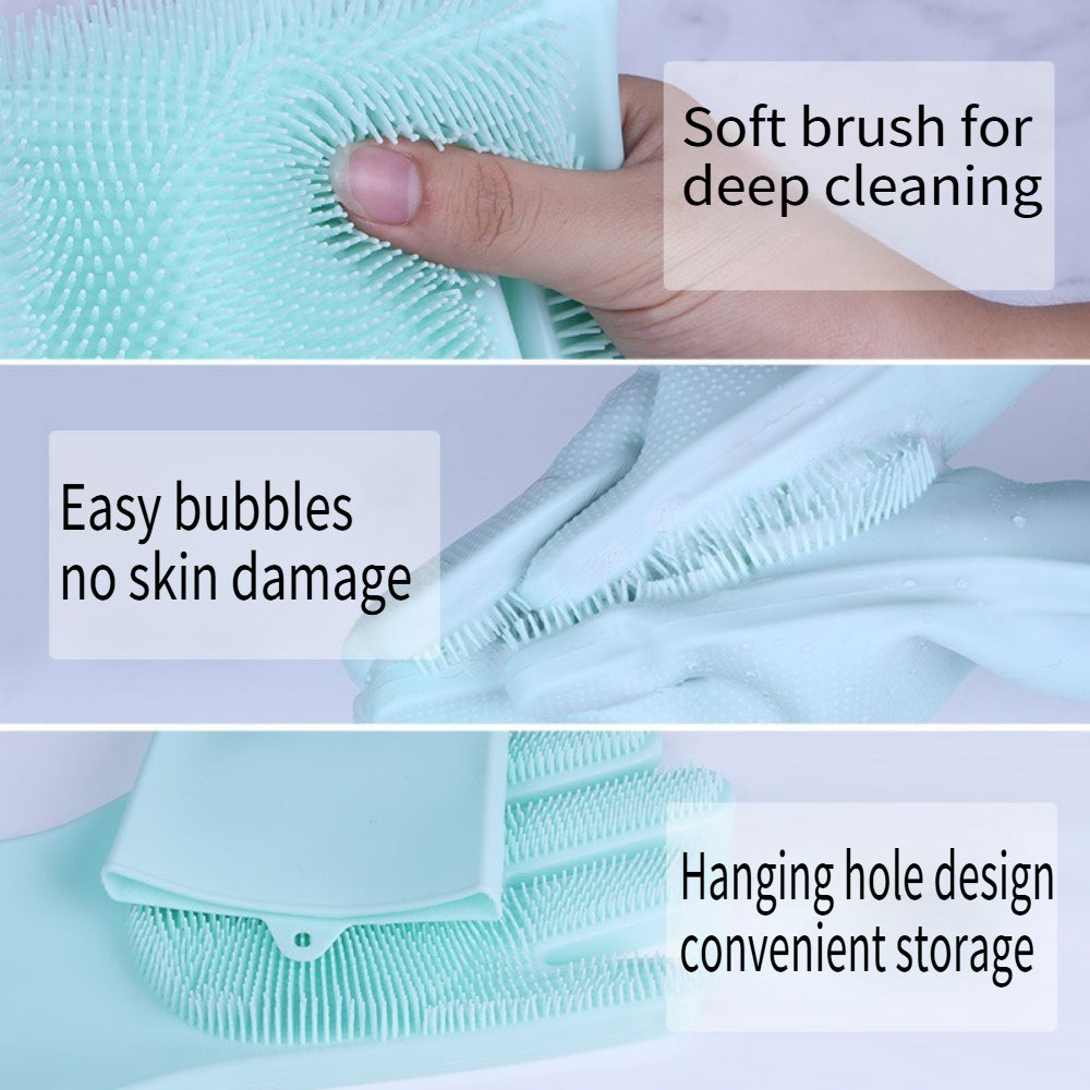 Heat Resistant Silicone Pet Grooming Gloves for Dogs & Cats, Blue