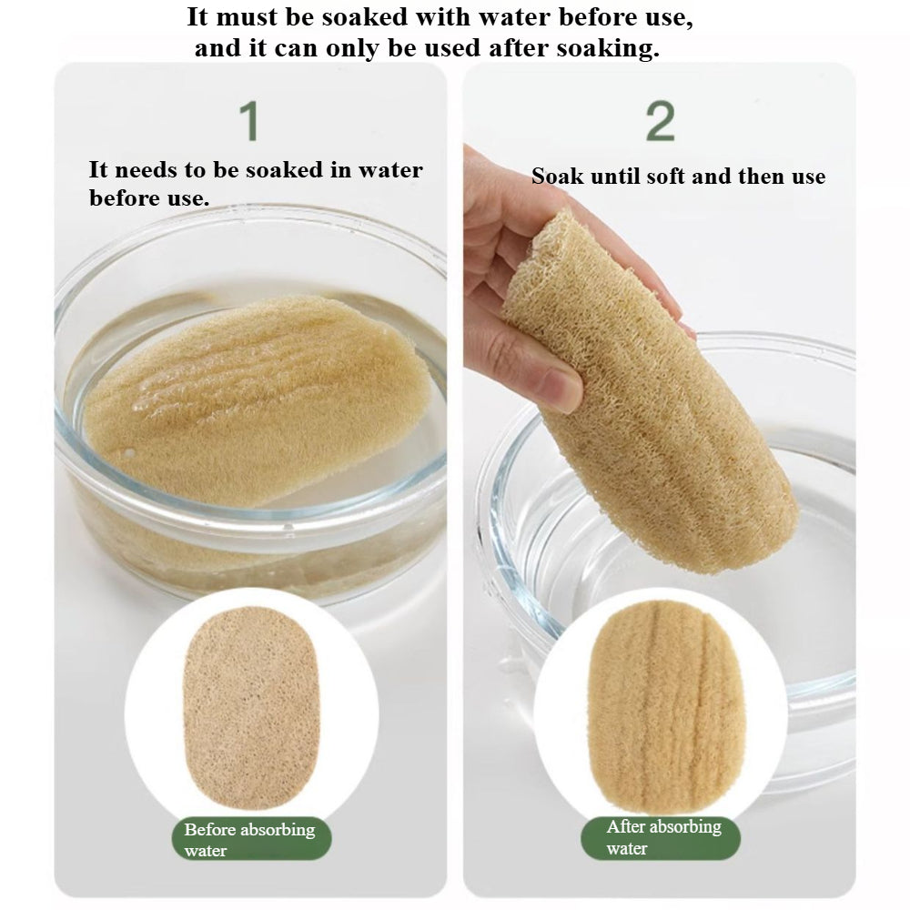 Natural Loofah Sponge & Dishcloth – Scratch-Resistant Cleaning Tools for Kitchen, Bathroom, and Household(2pcs)