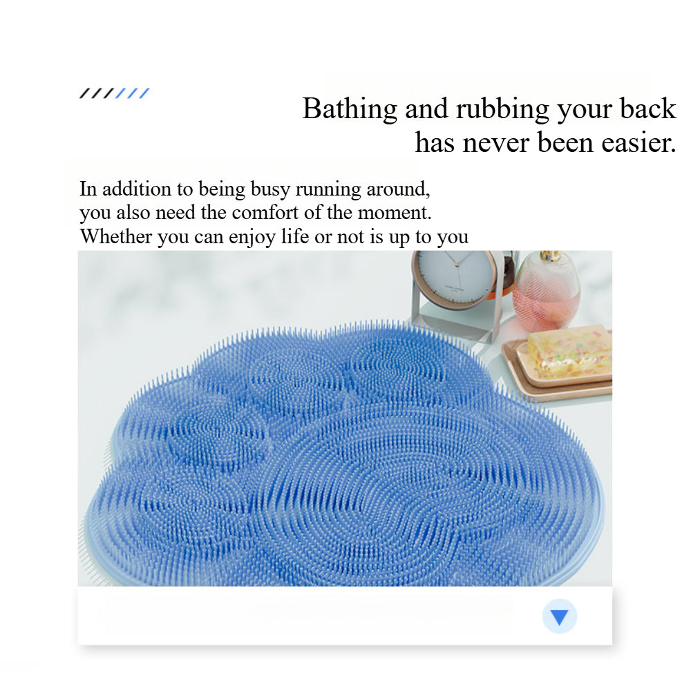 Silicone Shower Foot Scrubber Mat - Wall Mounted with Non-Slip Suction Cups, Exfoliating Massage Pad for Bath & Pedicure