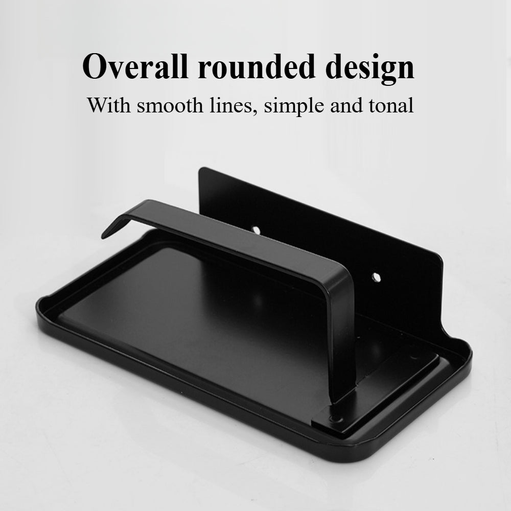 Premium Space-Saving Toilet Paper Holder with Shelf – Wall Mounted (Adhesive/Drill Options), Aluminum Organizer for Tissues