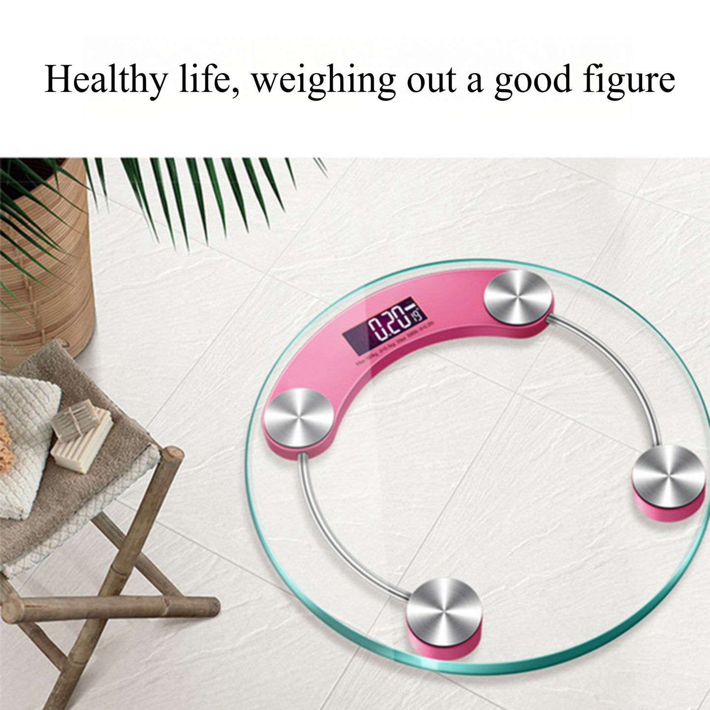 USB Charging money,Modern Glass Digital Scale - Accurate Body Weight Tracking with LCD Screen, 180KG Max, Sleek Round Design