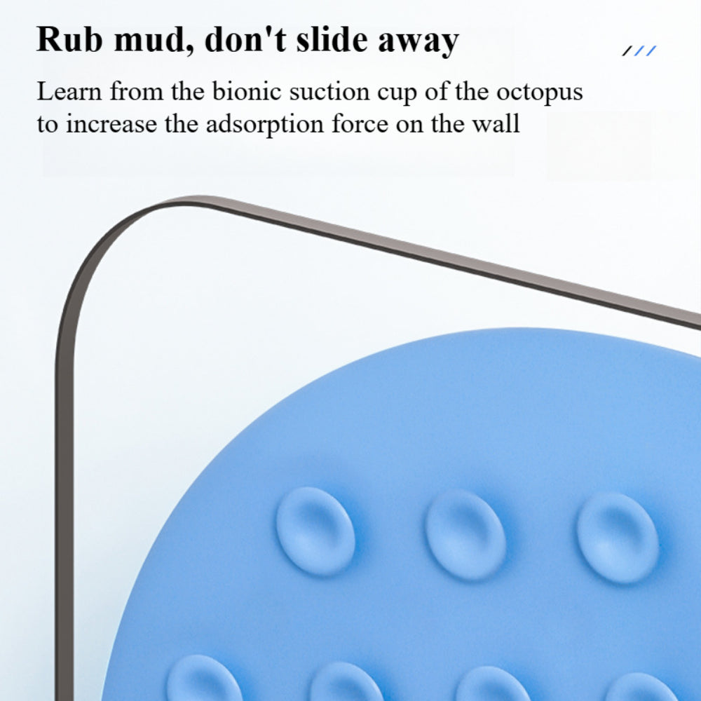 Silicone Shower Foot Scrubber Mat - Wall Mounted with Non-Slip Suction Cups, Exfoliating Massage Pad for Bath & Pedicure