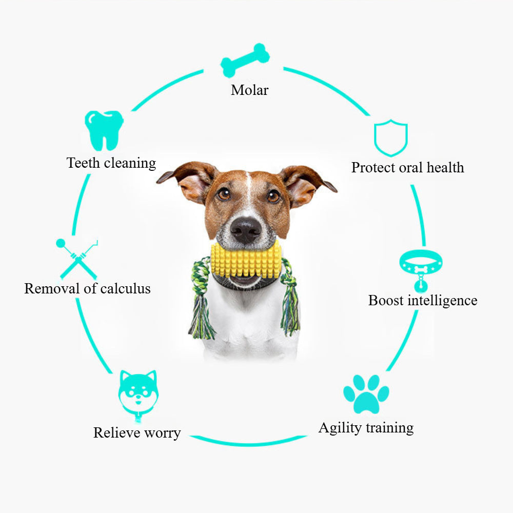 Tough Corn Dog Chew Toys - Durable Rubber Squeaky Toys for Aggressive Chewers