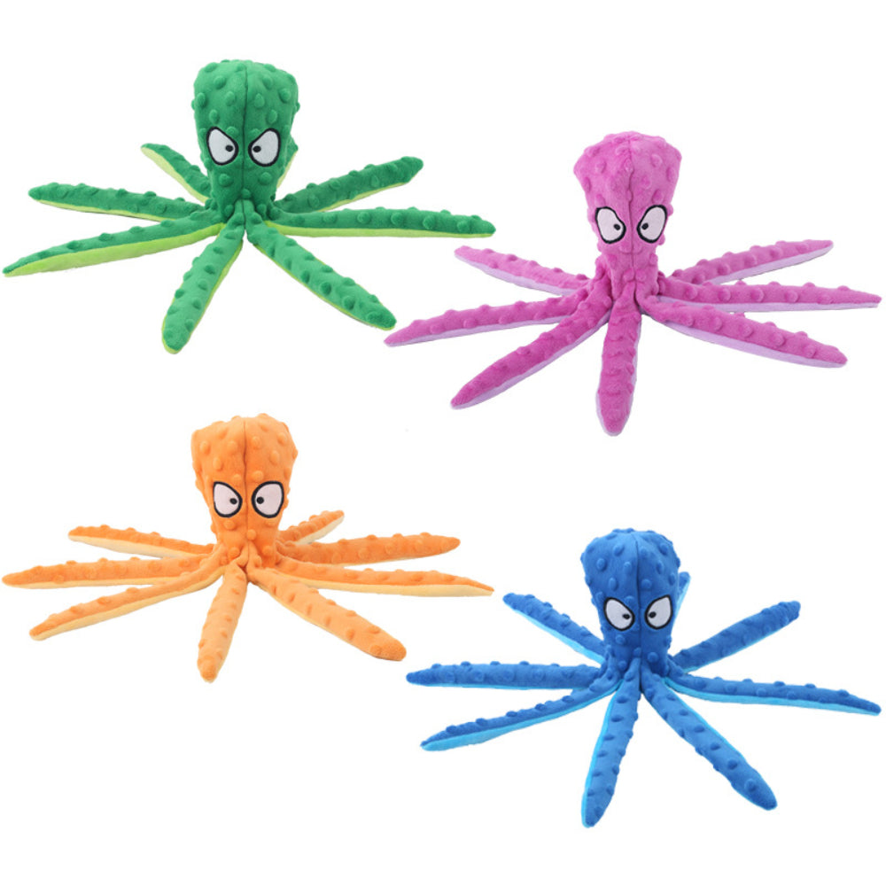 Octopus Squeaky Dog Toys 2-Pack – No-Stuffing Crinkle Chew Toys for Puppies & Dogs