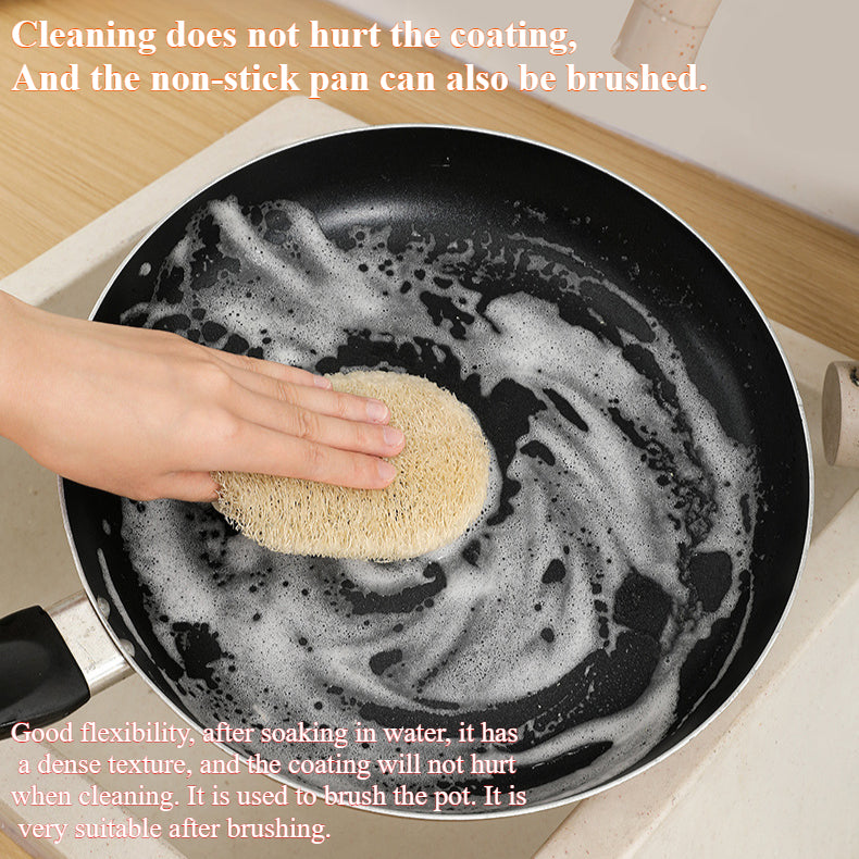 Natural Loofah Sponge & Dishcloth – Scratch-Resistant Cleaning Tools for Kitchen, Bathroom, and Household(2pcs)