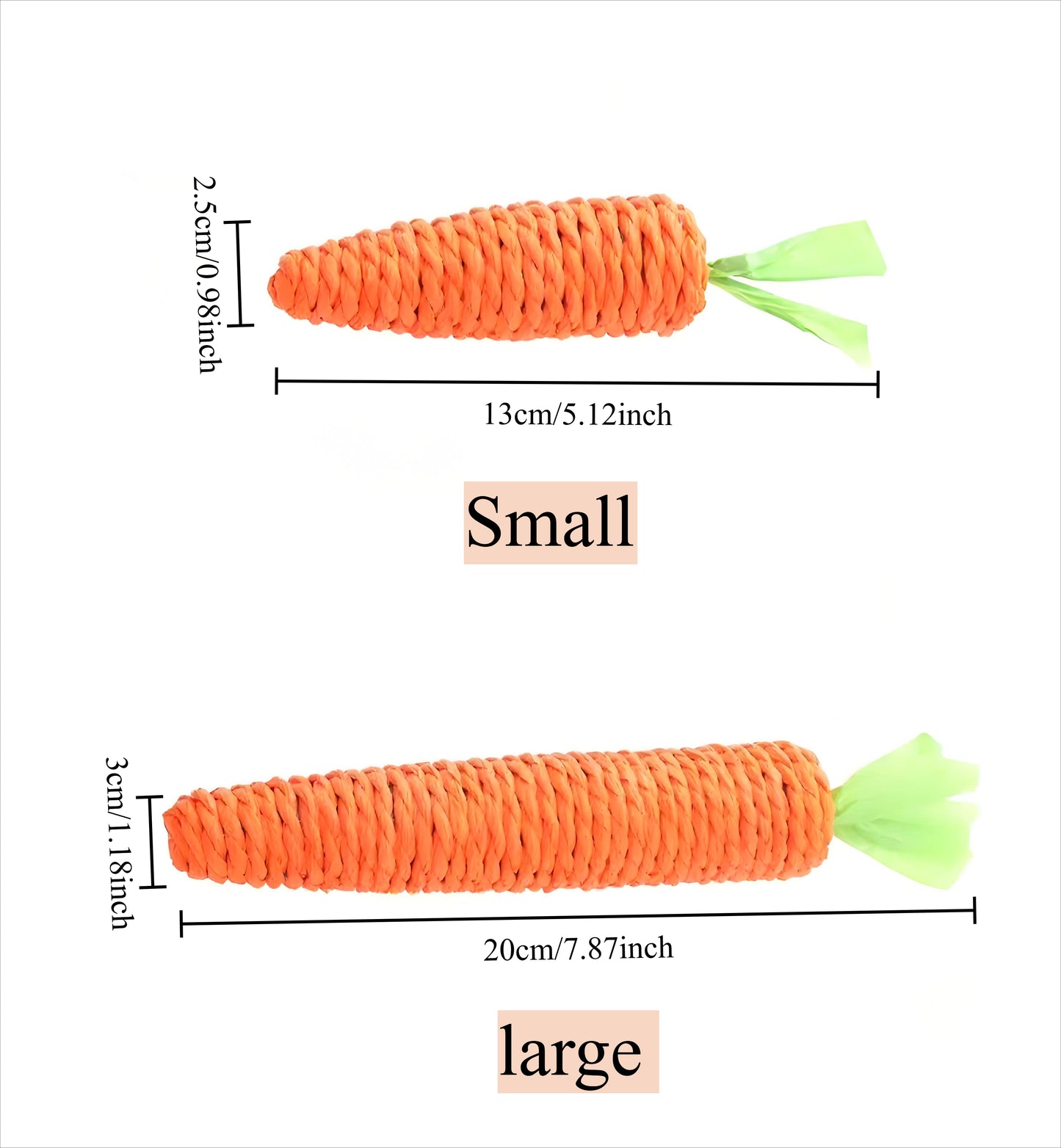 Orange Sisal Carrot Cat Toy - Dental Chew & Interactive Teether for Kittens